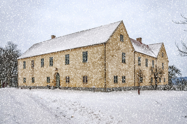 Tommarps Kungsgard Castle in Winter Picture Board by Antony McAulay