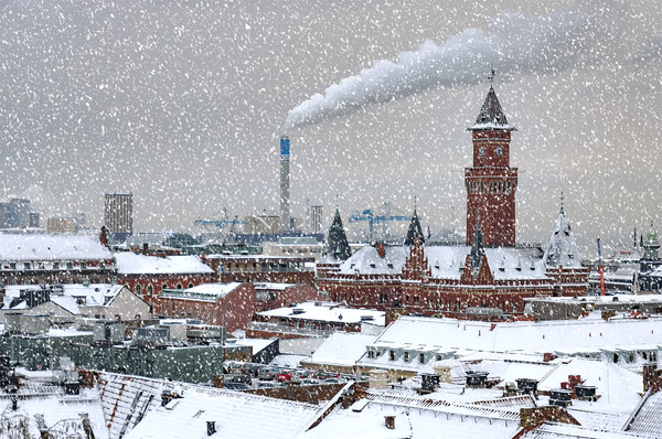 Helsingborg Cityscape in Winter Weather Picture Board by Antony McAulay