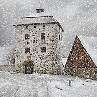 Buy canvas prints of Hovdala Castle Gatehouse in Winter by Antony McAulay