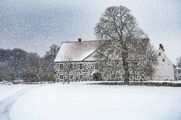 Hovdala Castle Main house in Winter Picture Board by Antony McAulay
