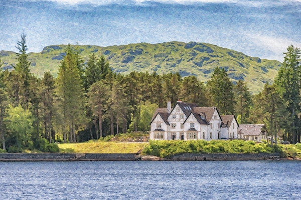 Loch Katrine Digital Painting Picture Board by Antony McAulay
