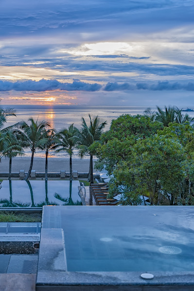 Luxury Jacuzzi Sunrise Paradise Picture Board by Antony McAulay