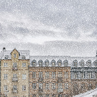 Buy canvas prints of Helsingborg Market Winter Weather by Antony McAulay
