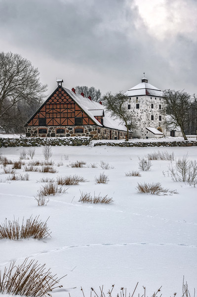 Hovdala Castle Gardens in Winter Picture Board by Antony McAulay