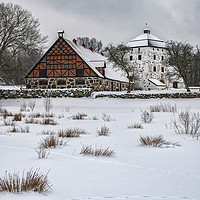 Buy canvas prints of Hovdala Castle Gardens in Winter by Antony McAulay