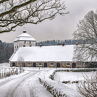 Buy canvas prints of Hovdala Castle Stables in Winter by Antony McAulay