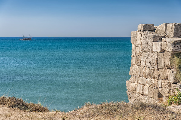 Side Ancient City Wall By The Sea Picture Board by Antony McAulay
