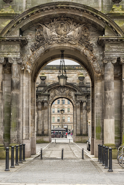 Glasgow City Chambers Side Entrance Picture Board by Antony McAulay