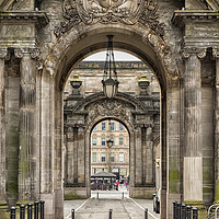 Buy canvas prints of Glasgow City Chambers Side Entrance by Antony McAulay