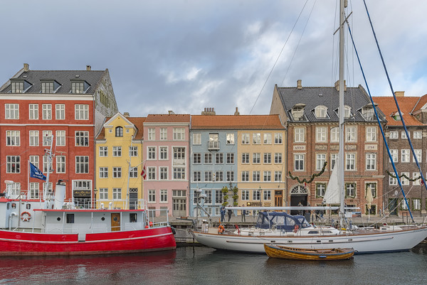 Copenhagen Nyhavn Waterfront Picture Board by Antony McAulay