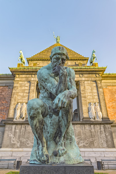 Copenhagen Glyptotek Thinker Statue Picture Board by Antony McAulay