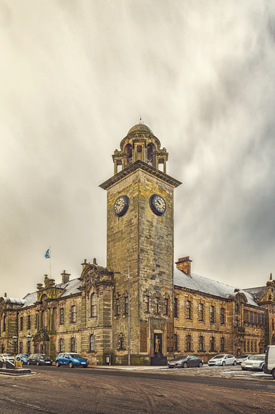 Clydebank Town Hall Corner Picture Board by Antony McAulay
