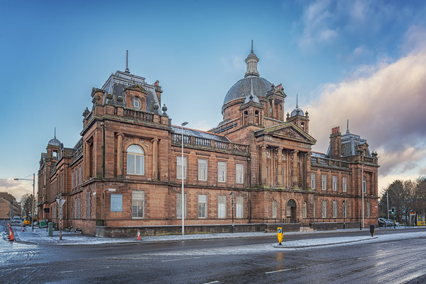 Govan Town Hall Left Side View Picture Board by Antony McAulay