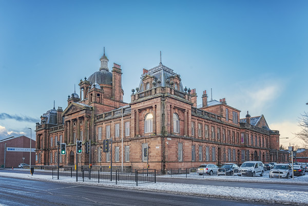 Govan Town Hall Right Side View Picture Board by Antony McAulay