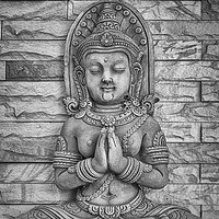 Buy canvas prints of Thai Buddhist Carving by Antony McAulay
