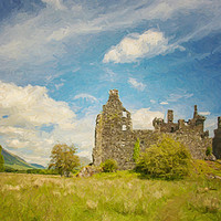 Buy canvas prints of Kilchurn Castle Landscape Digital Painting by Antony McAulay