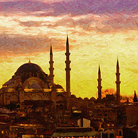 Buy canvas prints of Suleiman Mosque Digital Painting by Antony McAulay