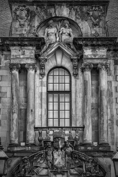 Clydebank Town Hall Window Mono Picture Board by Antony McAulay