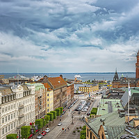 Buy canvas prints of Helsingborg Town Hall From Above by Antony McAulay