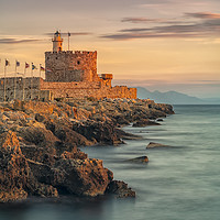 Buy canvas prints of Rhodes Fort of St Nicholas and Lighthouse by Antony McAulay