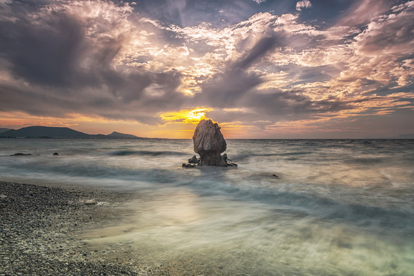 Rhodes Kato Petres Beach and Solitary Rock Picture Board by Antony McAulay