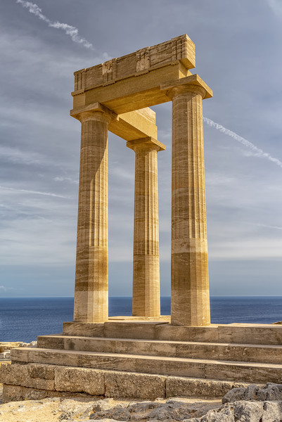 Rhodes Lindos Acropolis Picture Board by Antony McAulay
