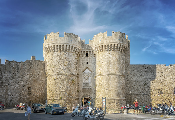 Marina Gate of Rhodes Old Town Editorial Picture Board by Antony McAulay