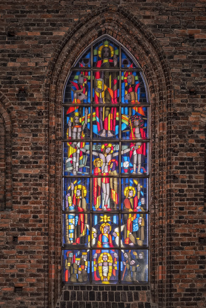 Helsingborg Sankta Maria kyrka Window Picture Board by Antony McAulay