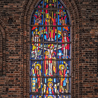 Buy canvas prints of Helsingborg Sankta Maria kyrka Window by Antony McAulay