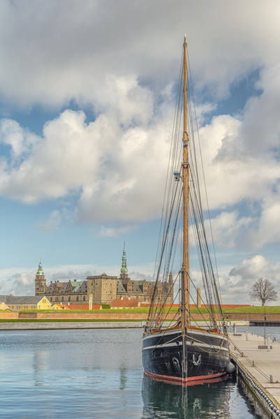 Kronborg Castle Tallship Foreground Picture Board by Antony McAulay