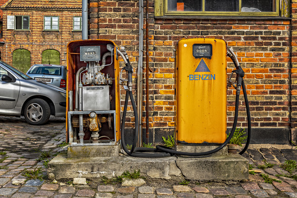 Retro Petrol Pumps Picture Board by Antony McAulay