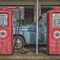Buy canvas prints of Vintage Petrol Pumps by Antony McAulay