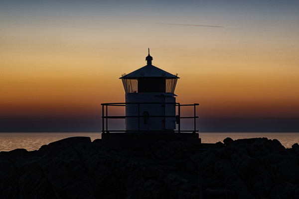 Kullaberg Small Lighthouse Silhouette Picture Board by Antony McAulay