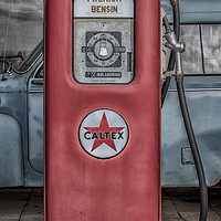 Buy canvas prints of Retro Red Petrol Pump by Antony McAulay