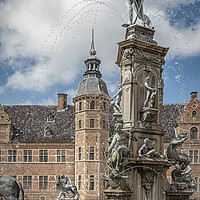 Buy canvas prints of Frederiksborg Castle Neptune Fountain Left Side by Antony McAulay