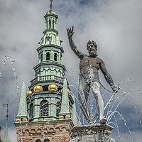 Buy canvas prints of Frederiksborg Castle Neptune Fountain by Antony McAulay