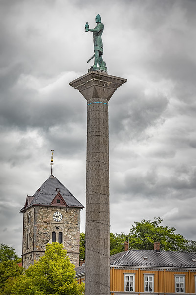 Trondheim Saint Olav Statue Picture Board by Antony McAulay