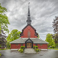 Buy canvas prints of Trondheim Tilfredshet Chapel Facade by Antony McAulay