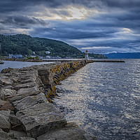 Buy canvas prints of Trondheim Harbour Lighthouse at Sunset by Antony McAulay