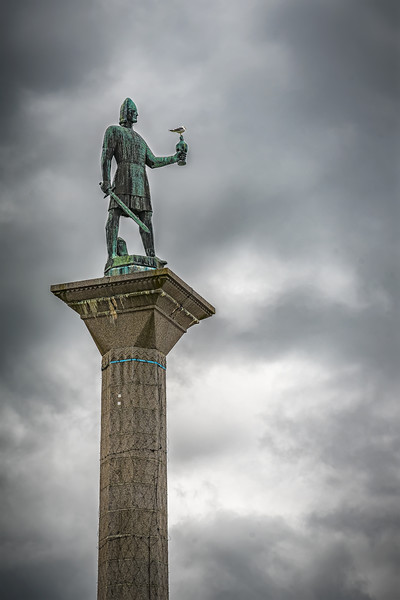 Trondheim Saint Olav Statue and Column Picture Board by Antony McAulay