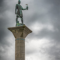 Buy canvas prints of Trondheim Saint Olav Statue and Column by Antony McAulay