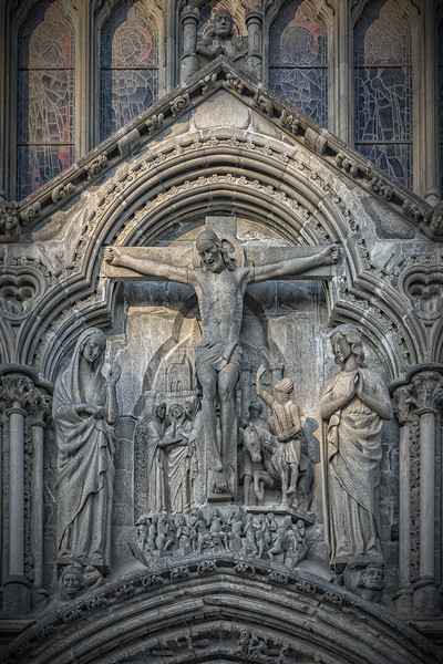 Trondheim Nidaros Cathedral Christ Detail Picture Board by Antony McAulay