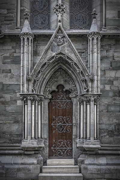 Trondheim Nidaros Cathedral Small Side Door Picture Board by Antony McAulay