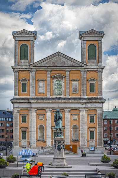 Karlskrona Fredrik Church From Town Hall Steps Picture Board by Antony McAulay
