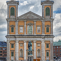 Buy canvas prints of Karlskrona Fredrik Church From Town Hall Steps by Antony McAulay