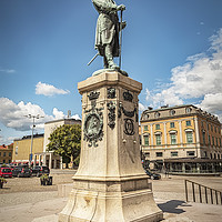 Buy canvas prints of Karlskrona Stotorget Statue Corner Profile by Antony McAulay