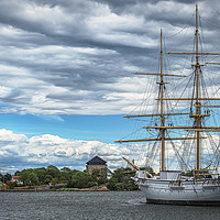 Buy canvas prints of Karlskrona Naval Museum Tallship Landscape by Antony McAulay