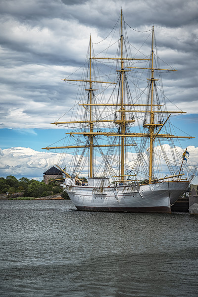 Karlskrona Naval Museum Tallship Portrait Picture Board by Antony McAulay