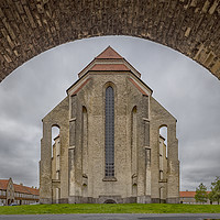 Buy canvas prints of Copenhagen Grundtvigs Church Rear Framed by Antony McAulay