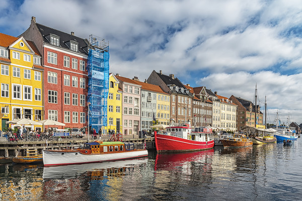 Copenhagen Nyhavn District Picture Board by Antony McAulay